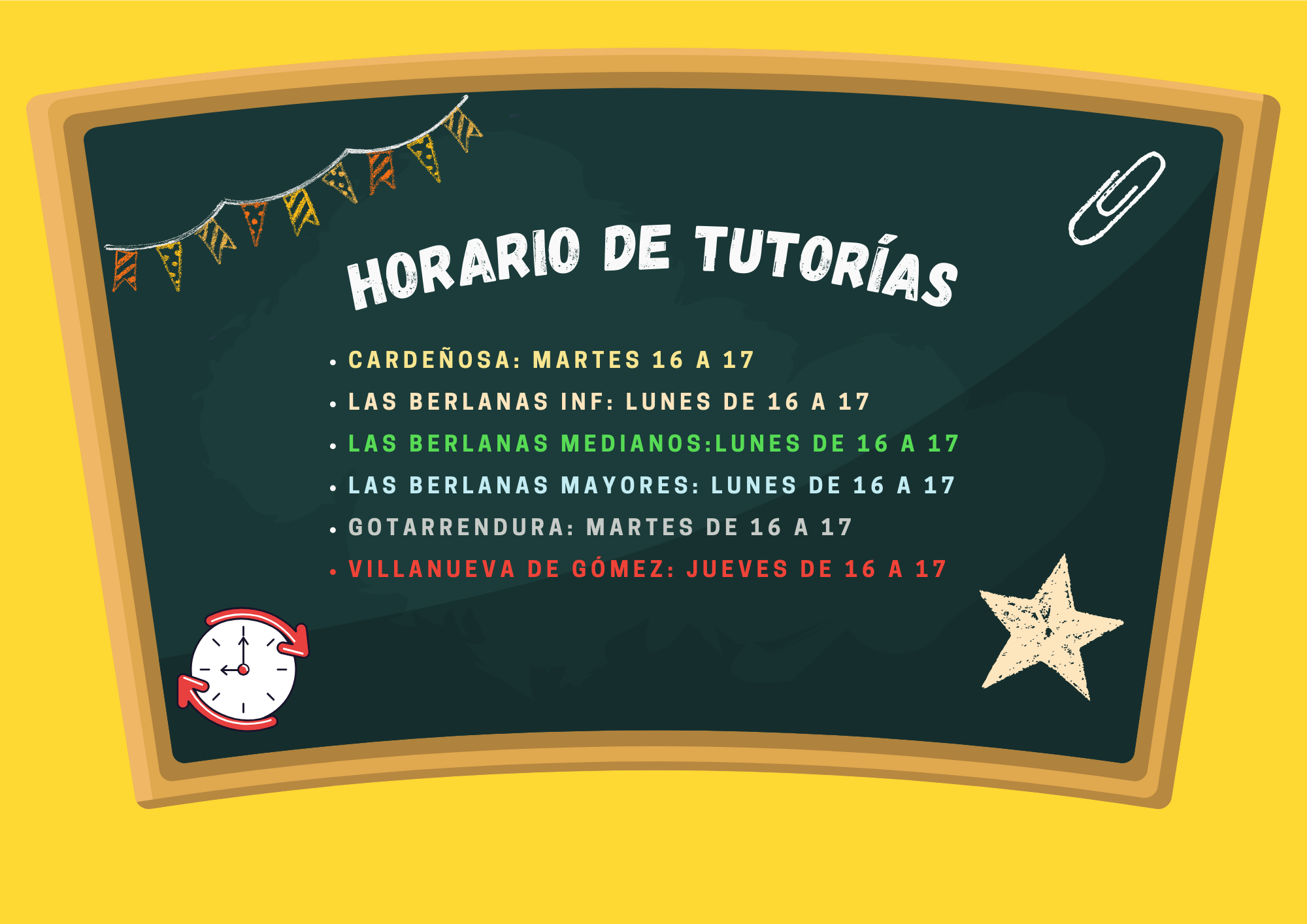 HORARIO TUTORÍAS 2022- 2023