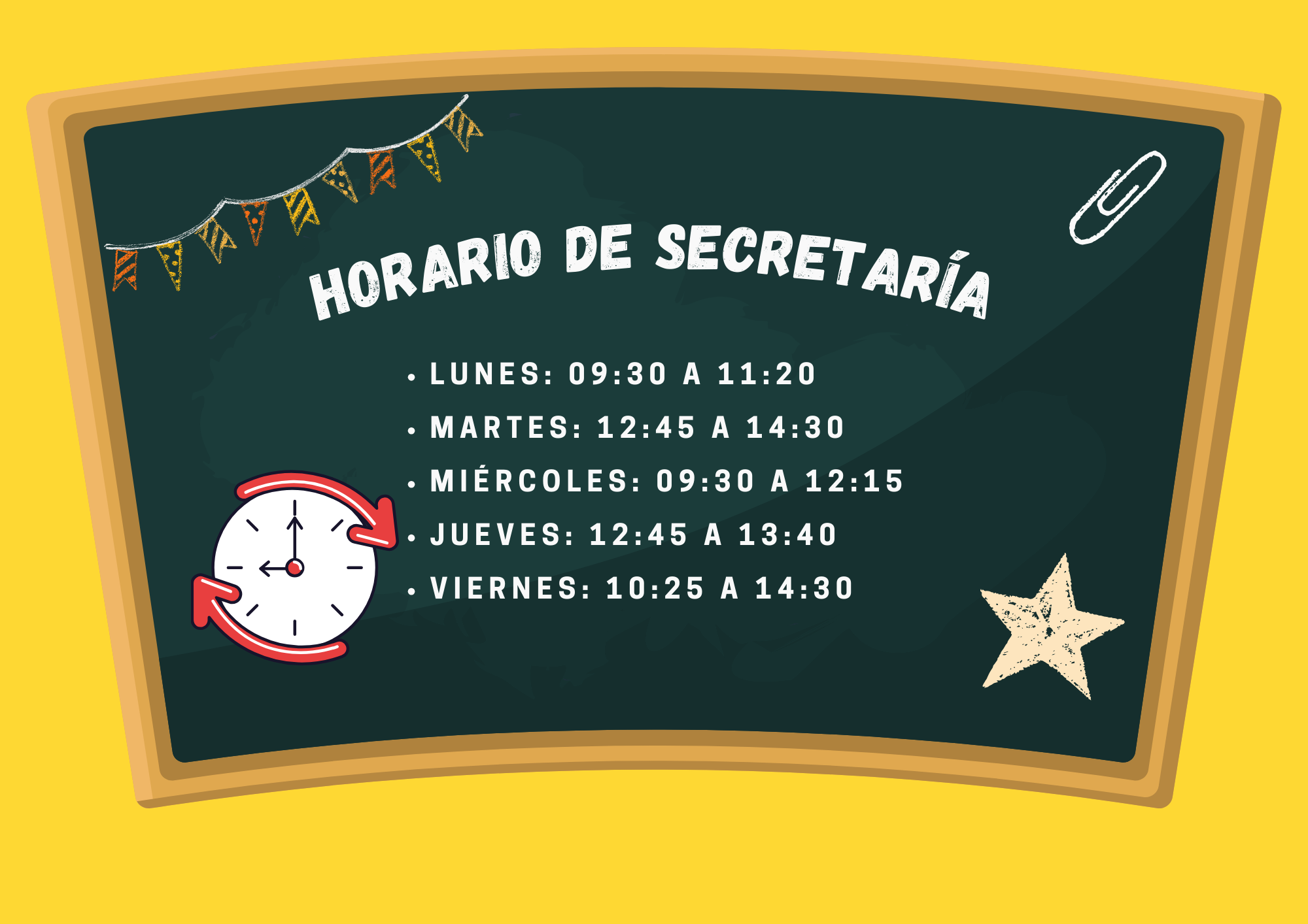 HORARIO DE SECRETARÍA